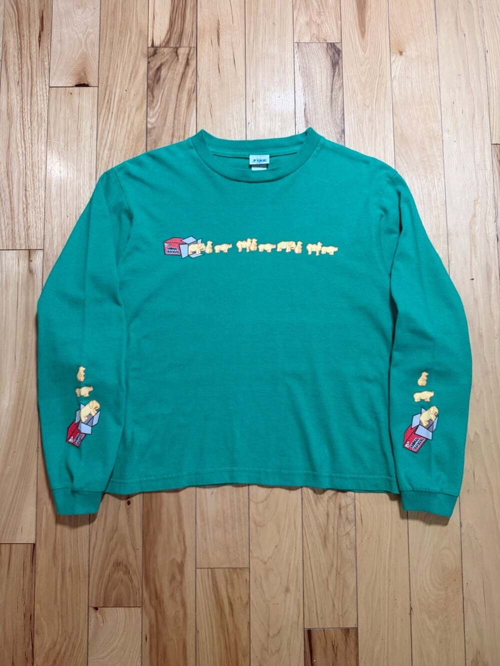 Vintage 90s Tilt Animal Crackers Box Promo Long Sleeve Graphic T-Shirt